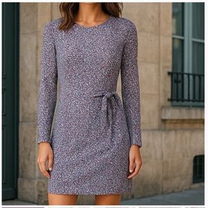 Tory Burch Blue & Red Floral Long Sleeve Sheath Dress S/P